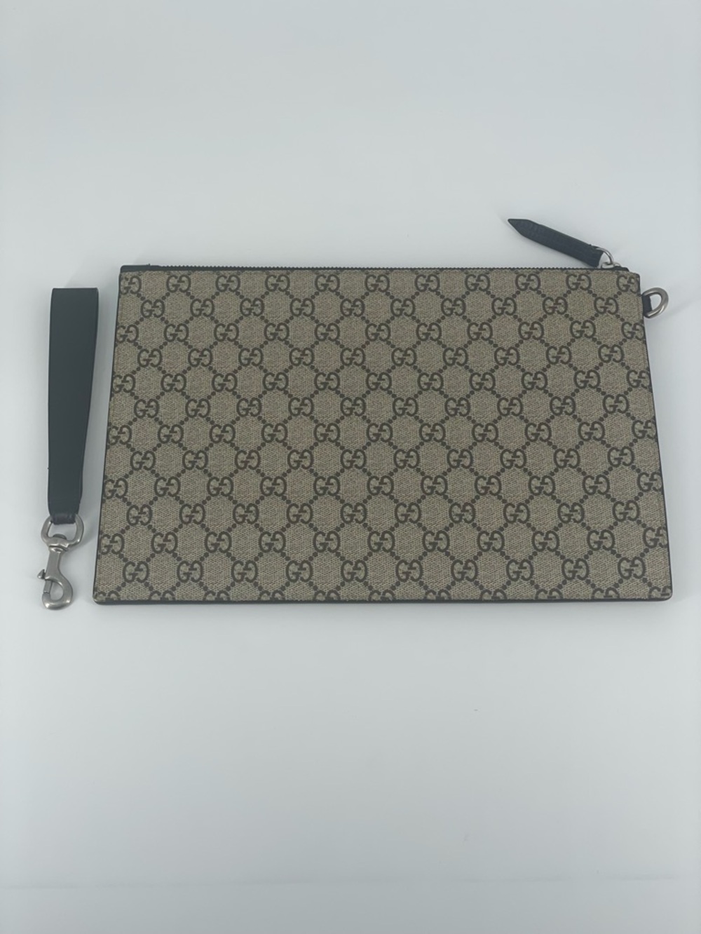 Gucci Beige/Brown Bee Blind for Love Monogram Wrist Pouch - Picture 2 of 7